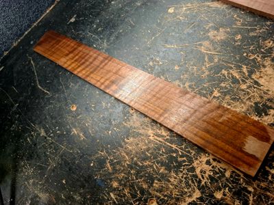 Highly Figured American Walnut Fingerboard 1158