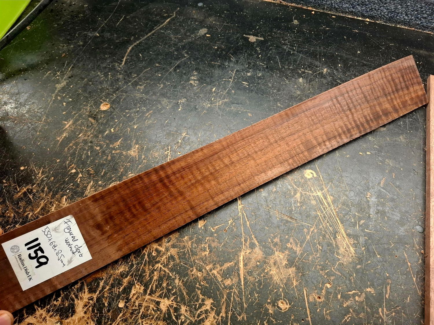 Highly Figured American Walnut Fingerboard 1159