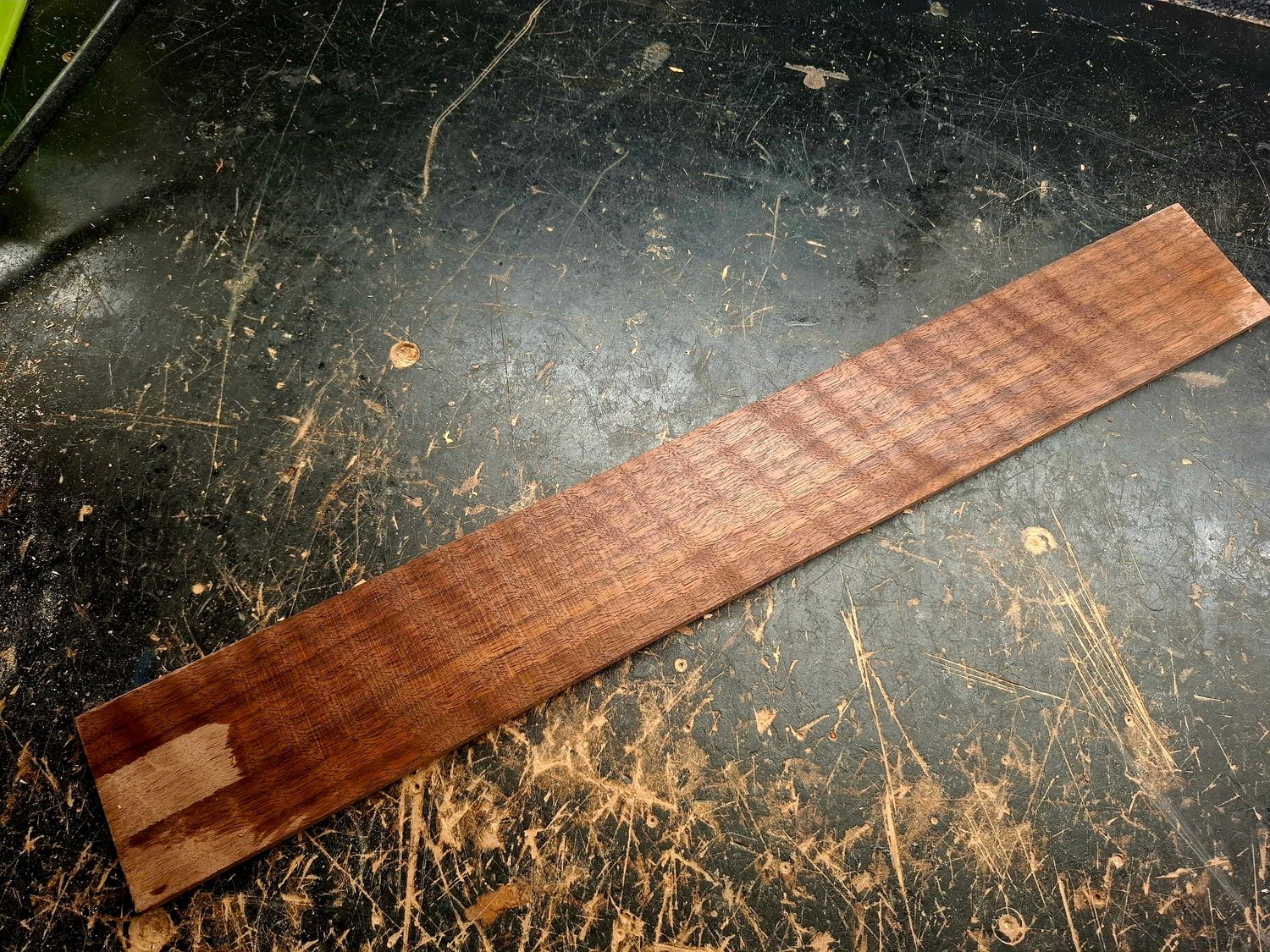 Highly Figured American Walnut Fingerboard 1160