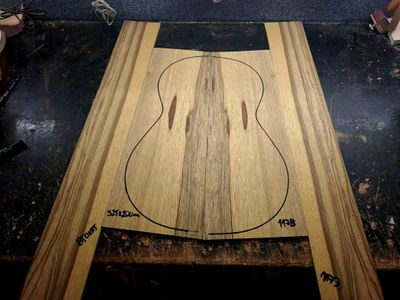 Black Limba Korina Back and Sides Set 1173