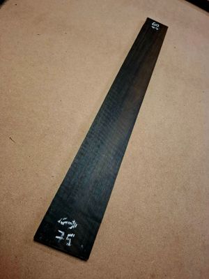 Curly African Ebony Fingerboard Blank 1201