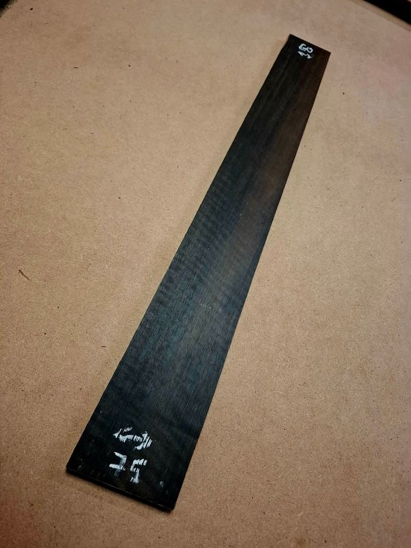 Curly African Ebony Fingerboard Blank 1201