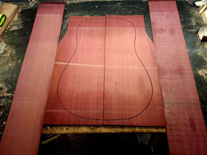 Large Purpleheart Back and Sides Set 12109