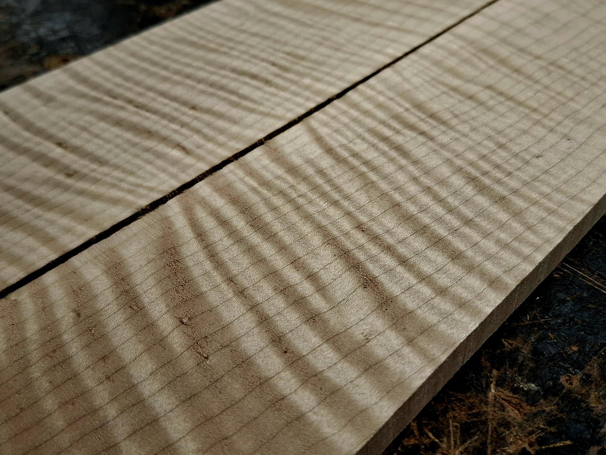 X2 Bookmatched American Curly Maple Bass Fingerboard Blanks 12125