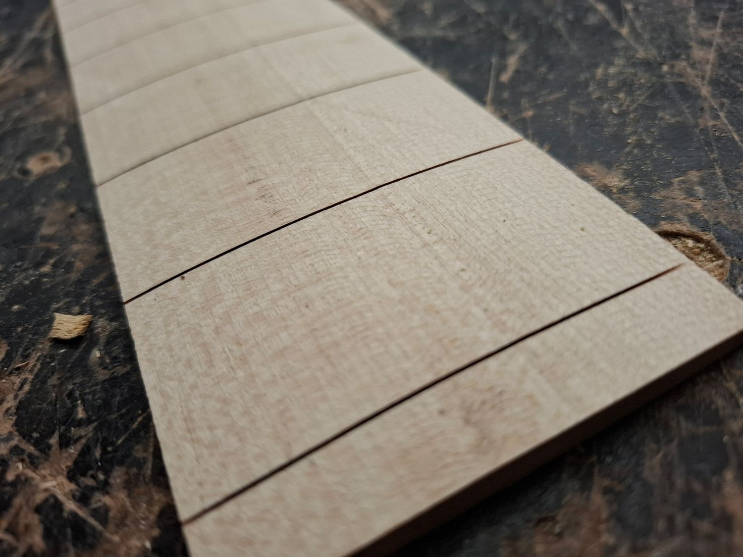 Finished Guitar Fingerboard 24.75" r12" 12128