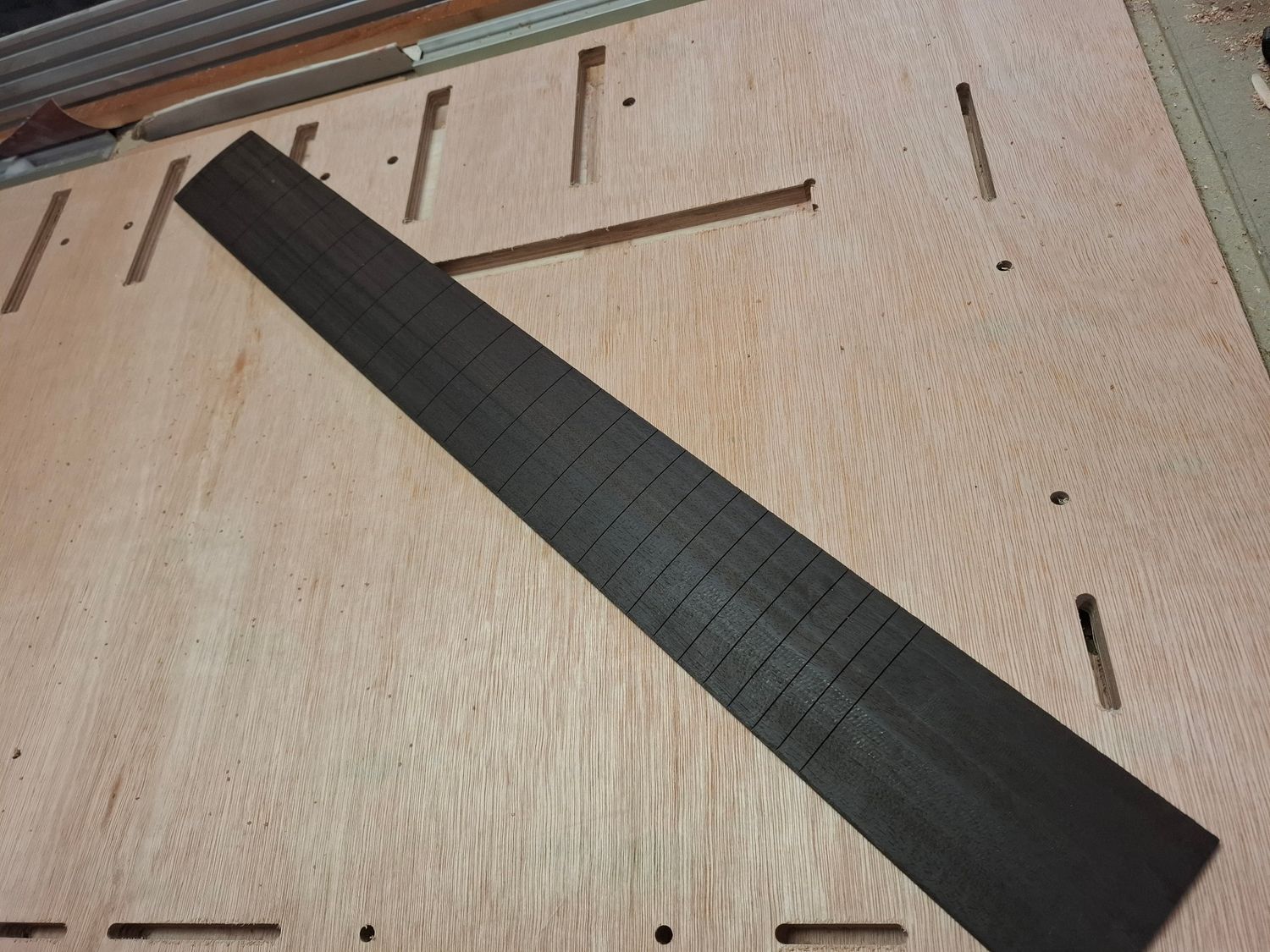 AAA Indian Ebony Finished Bass Fingerboard 30" r12" 12136