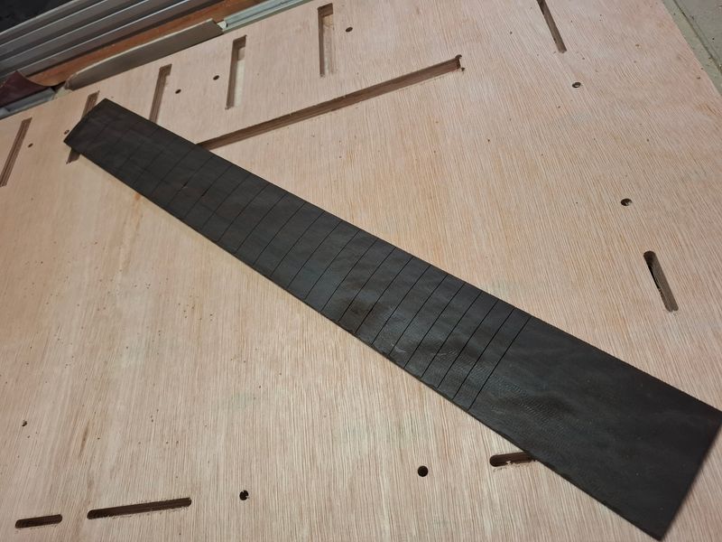 AAA Curly Indian Ebony Finished Bass Fingerboard 30 AAA Curly Indian Ebony Finished Bass Fingerboard 30" r12" 12137