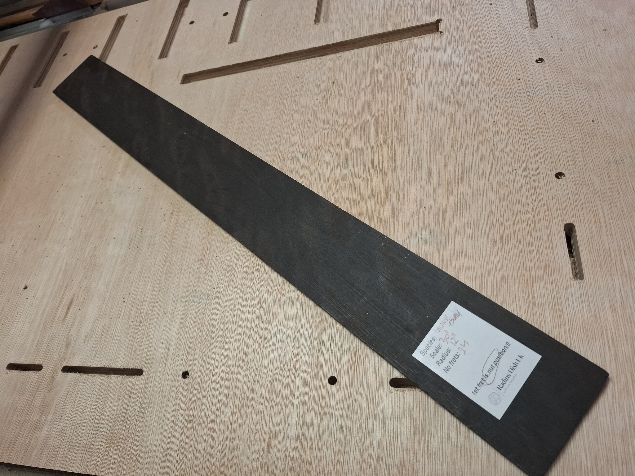 AAA Curly Indian Ebony Finished Bass Fingerboard 30