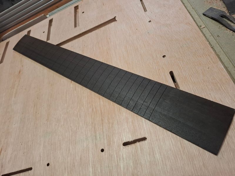 AAA Indian Ebony Finished Bass Fingerboard 30 AAA Indian Ebony Finished Bass Fingerboard 30" r12" 12138