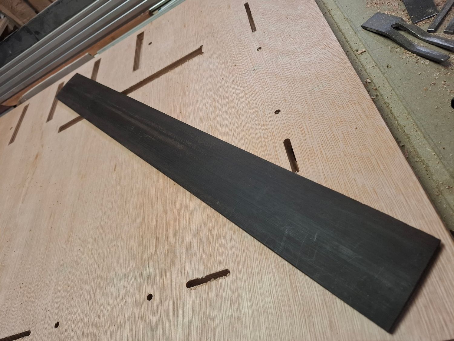 AAA Indian Ebony Finished Bass Fingerboard r12" 12139