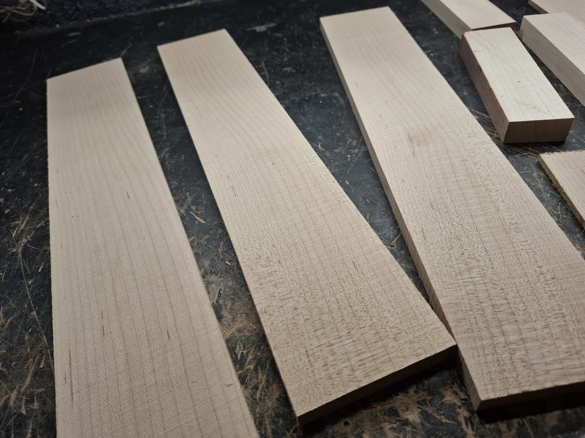 Ukulele Fingerboard, Bridge and Heaplate Hard Maple