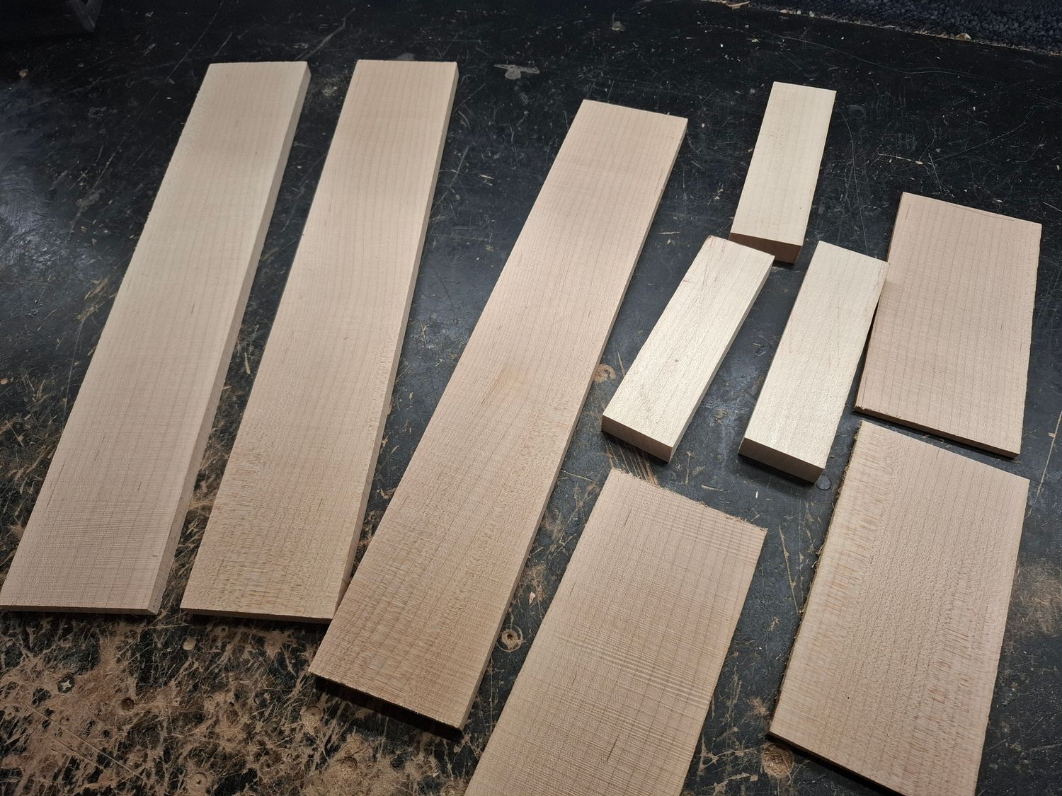 Ukulele Fingerboard, Bridge and Heaplate Hard Maple