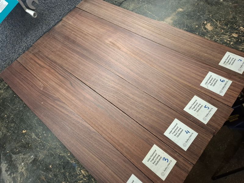 Indian Rosewood 5 String Bass Fingerboard Blank No4 12187