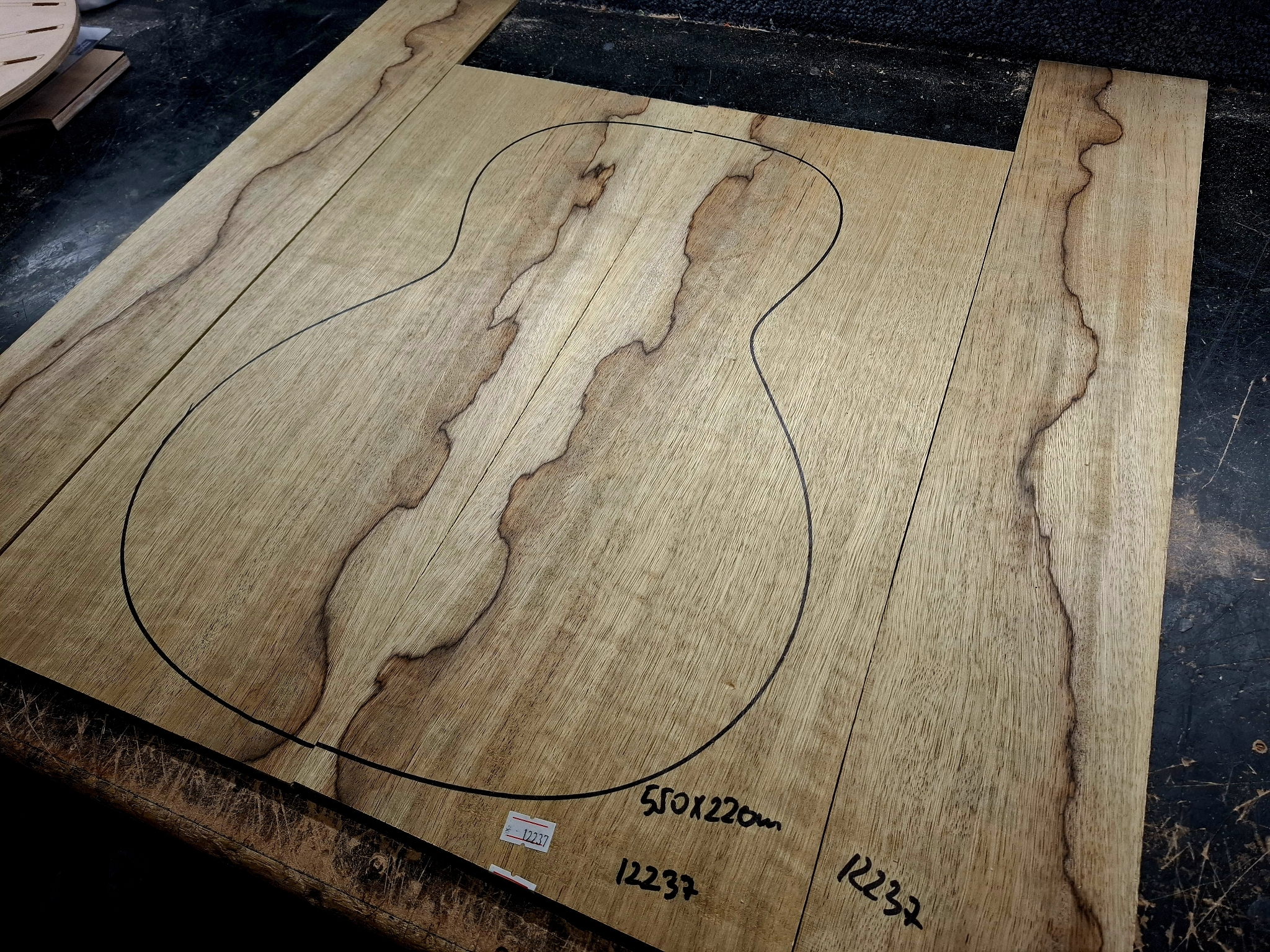 Black Limba Korina Back and Sides 12237