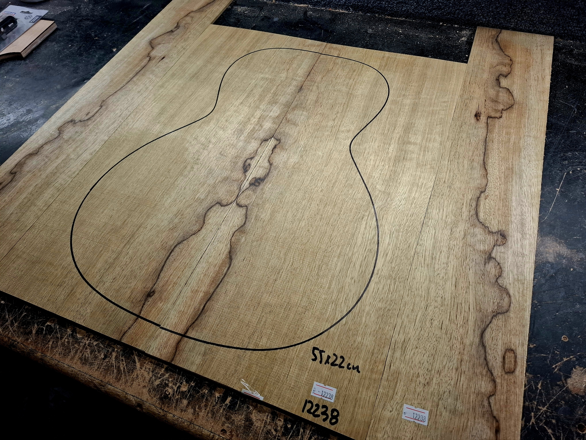 Black Limba Korina Back and Sides 12238