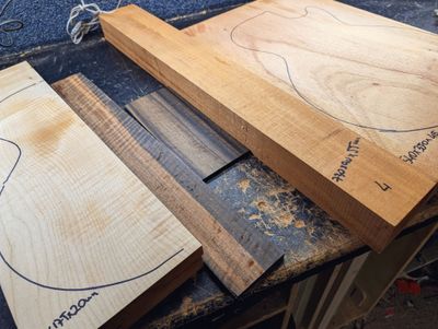 LP Guitar Making Kit – African Mahogany, Curly Ebony & Curly Maple 12252