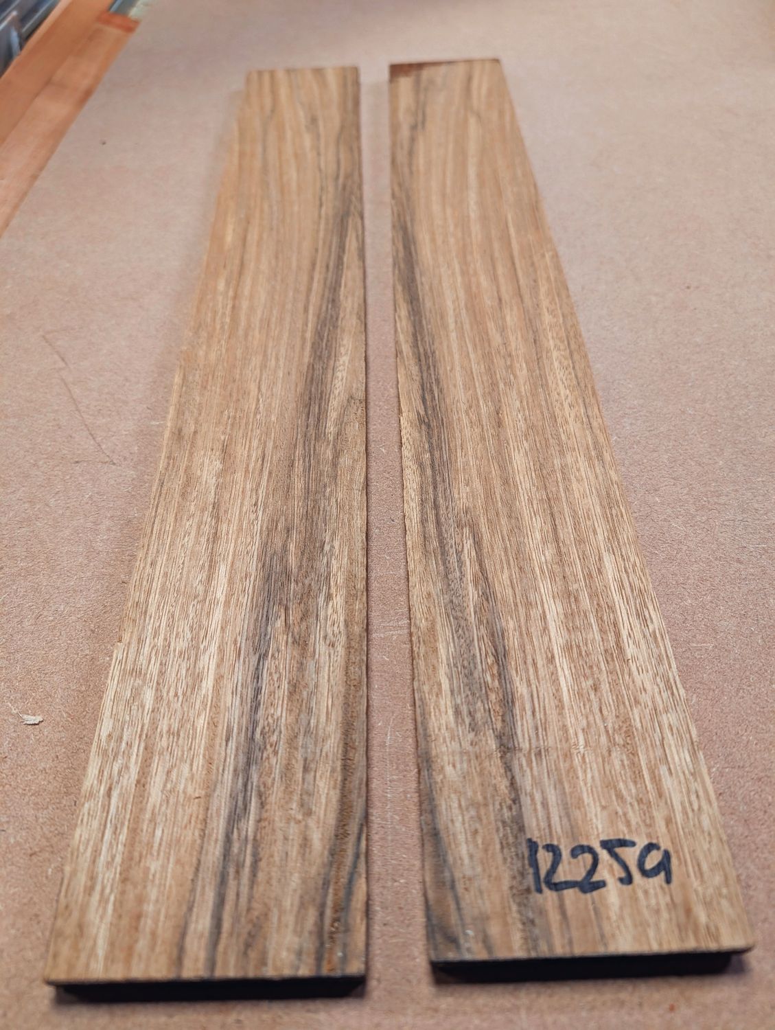 Bookmatched Brown Ebony Fingerboards x2 12259