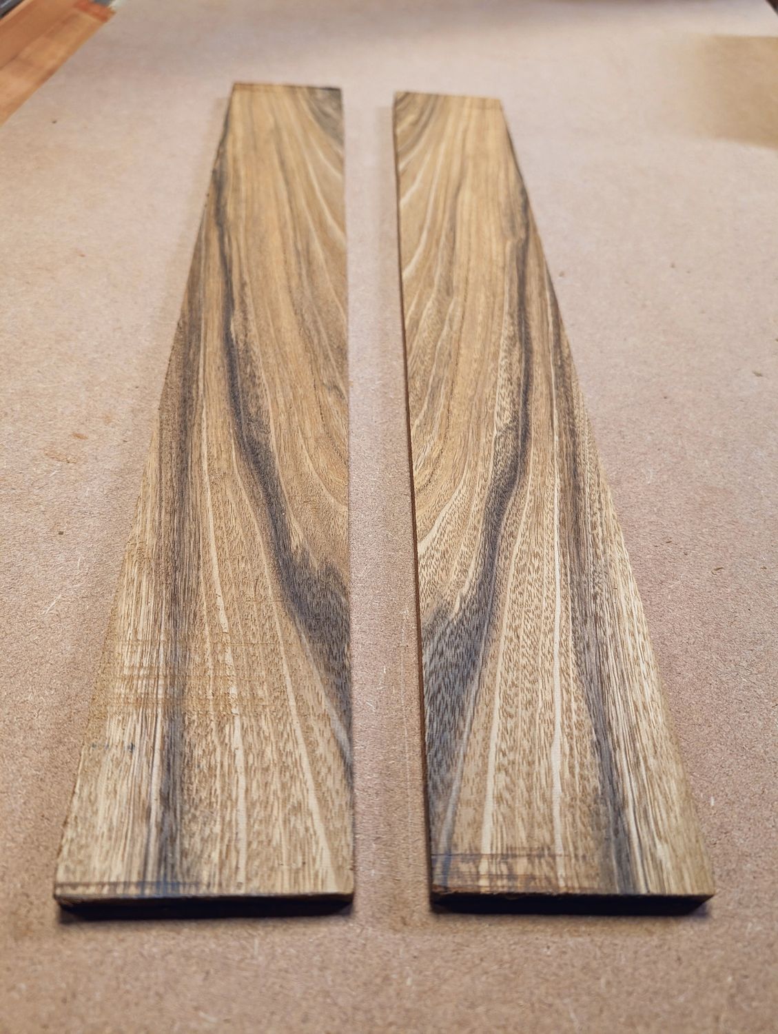 Bookmatched Brown Ebony Fingerboards x2 12260