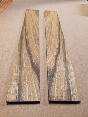 Bookmatched Brown Ebony Fingerboards x2 12260