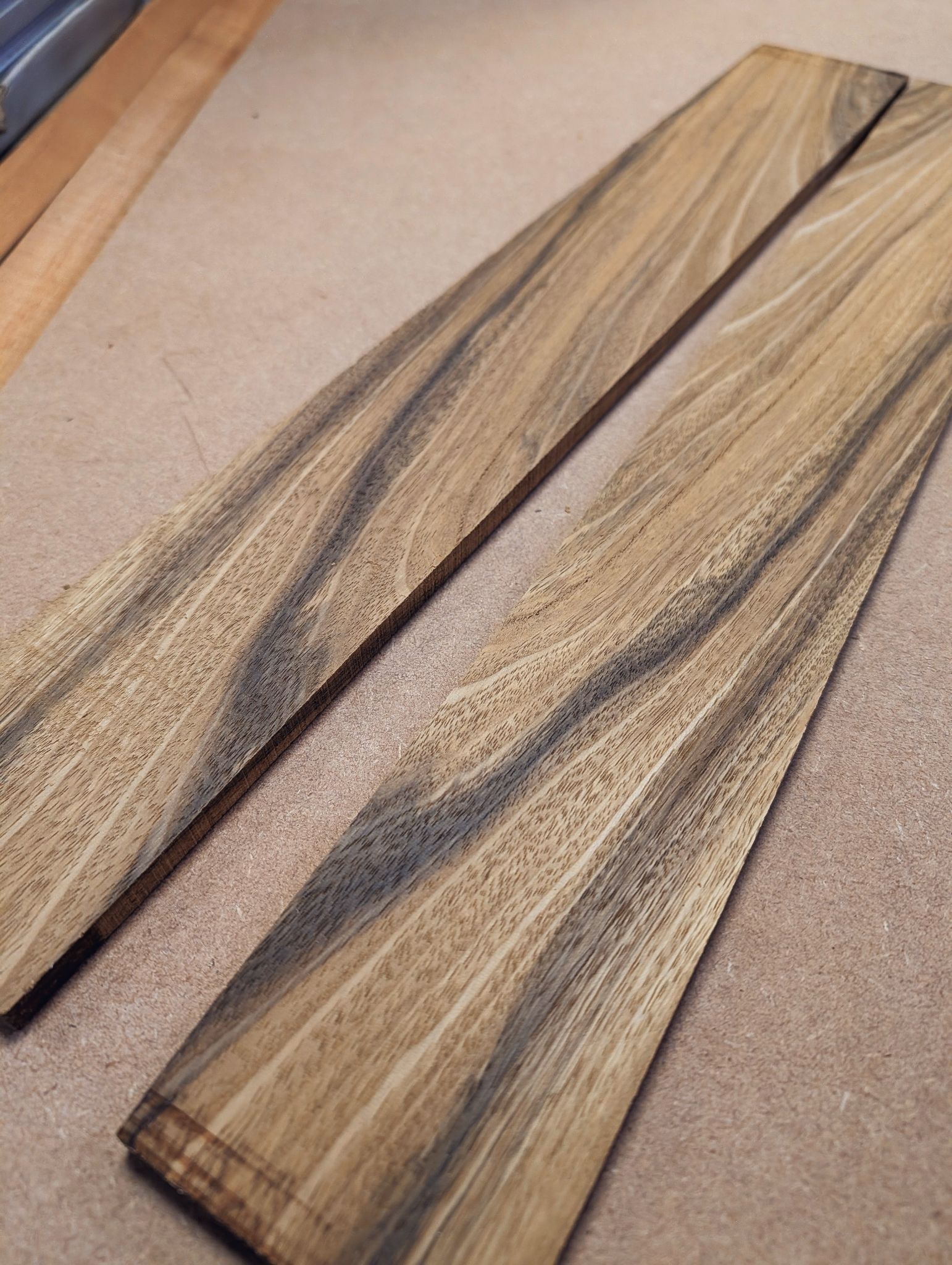 Bookmatched Brown Ebony Fingerboards x2 12260