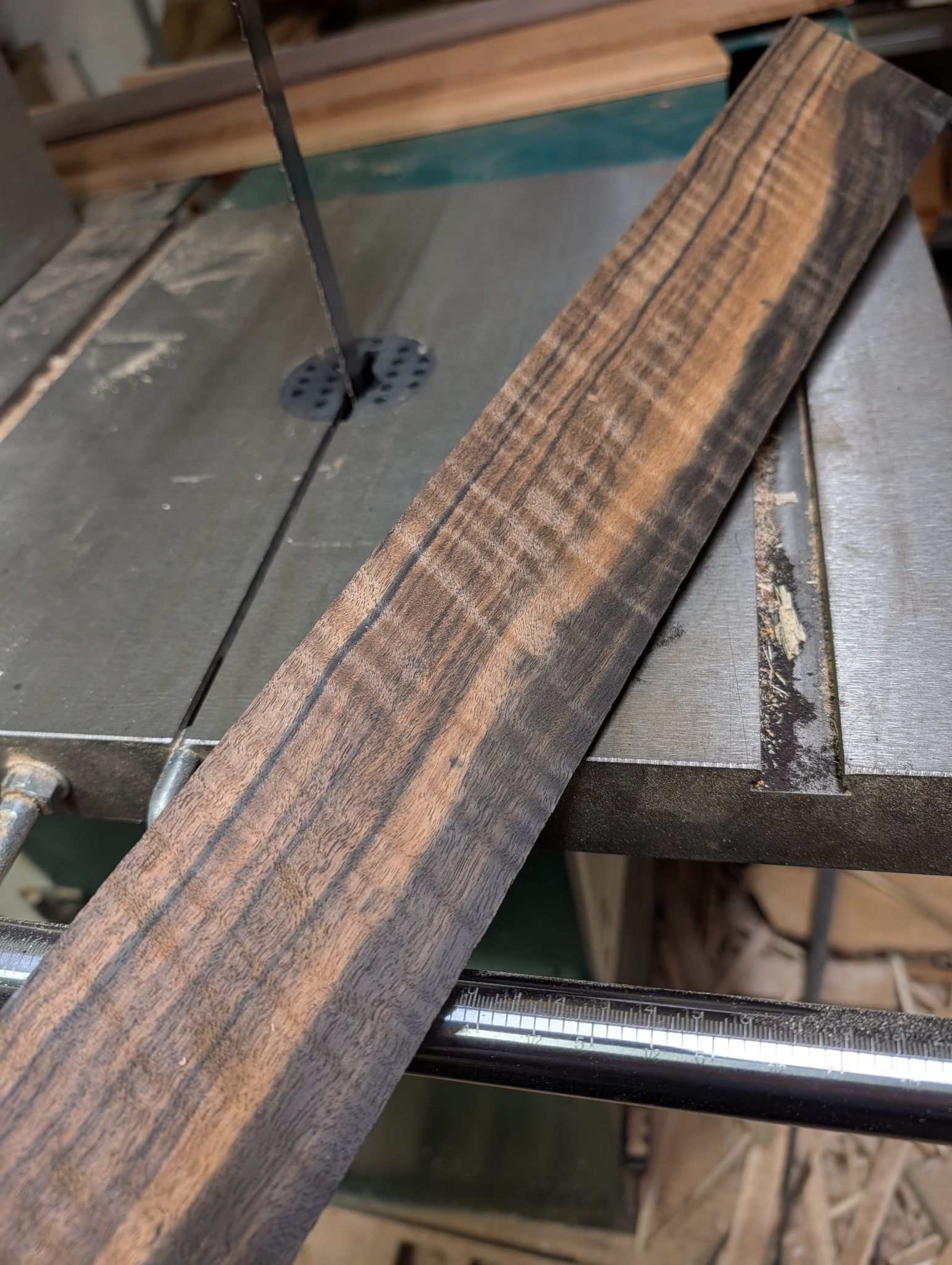 Curly Exotic Ebony Fingerboard Blank 12269