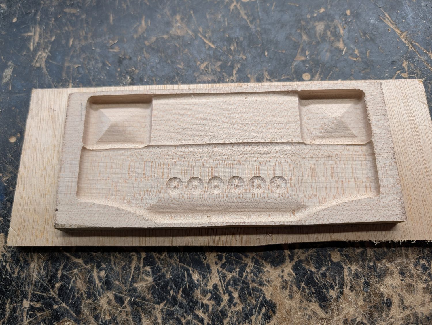 Unfinished Hard Maple Pyramid and Belly bridge 12271