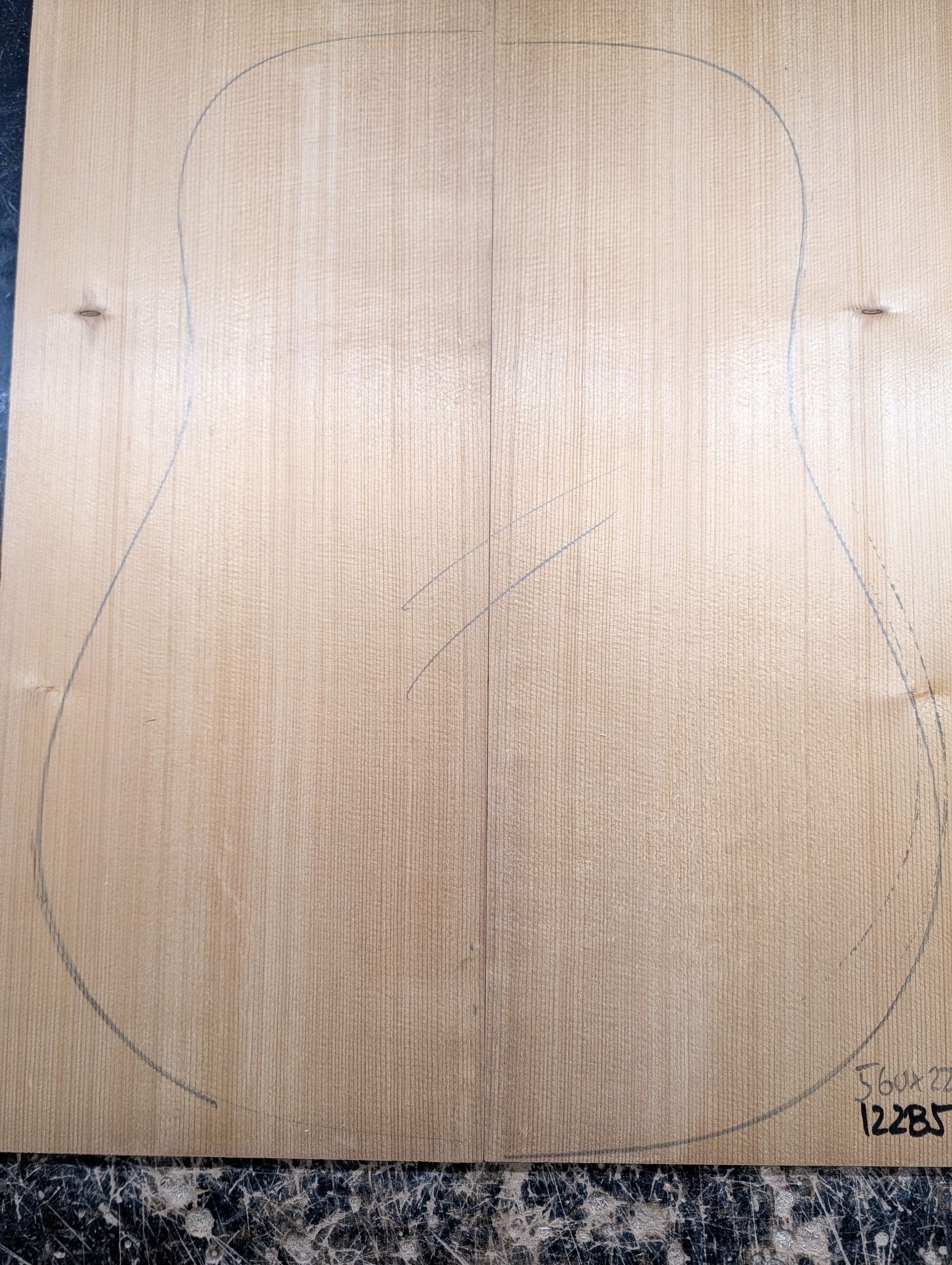 Torrefied Englemann Spruce Soundboard 12285