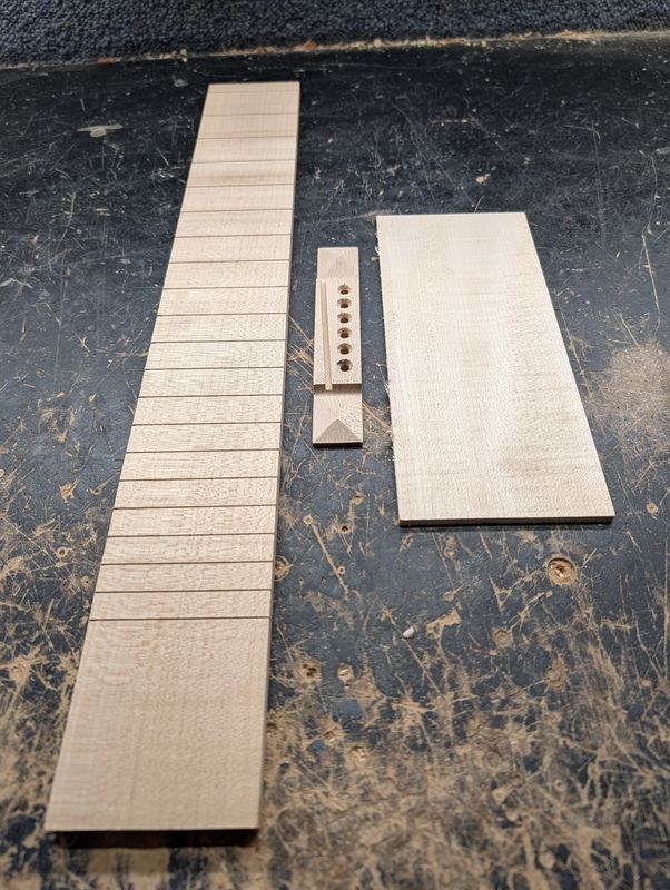 Fingerboard, Bridge and Headplate Maple 12295