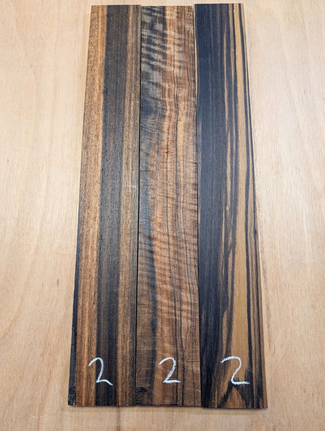 x3 Stripped and Curly Ebony Fingerboards Deal No2