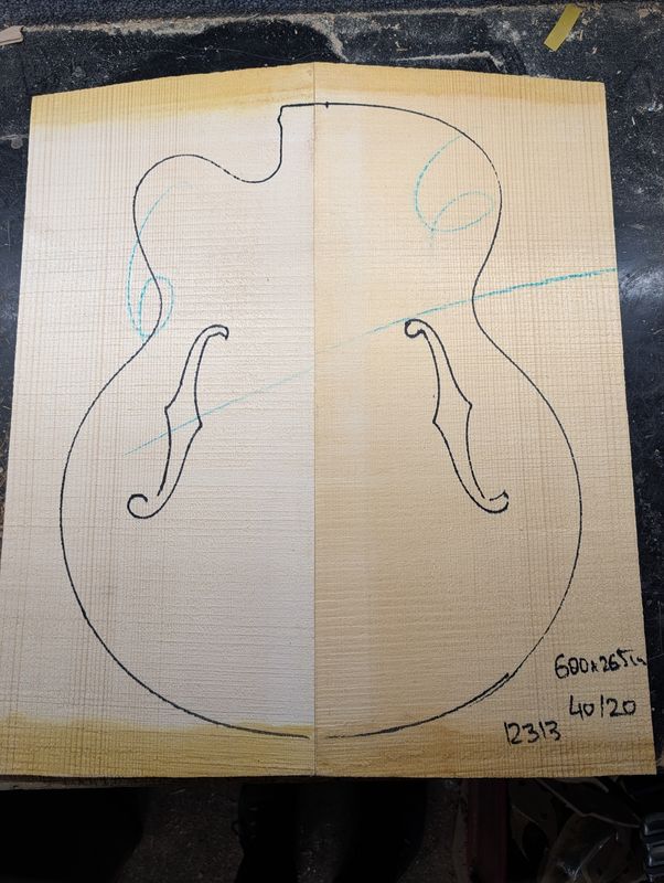 European Spruce Archtop Wedges Soundboard 12313