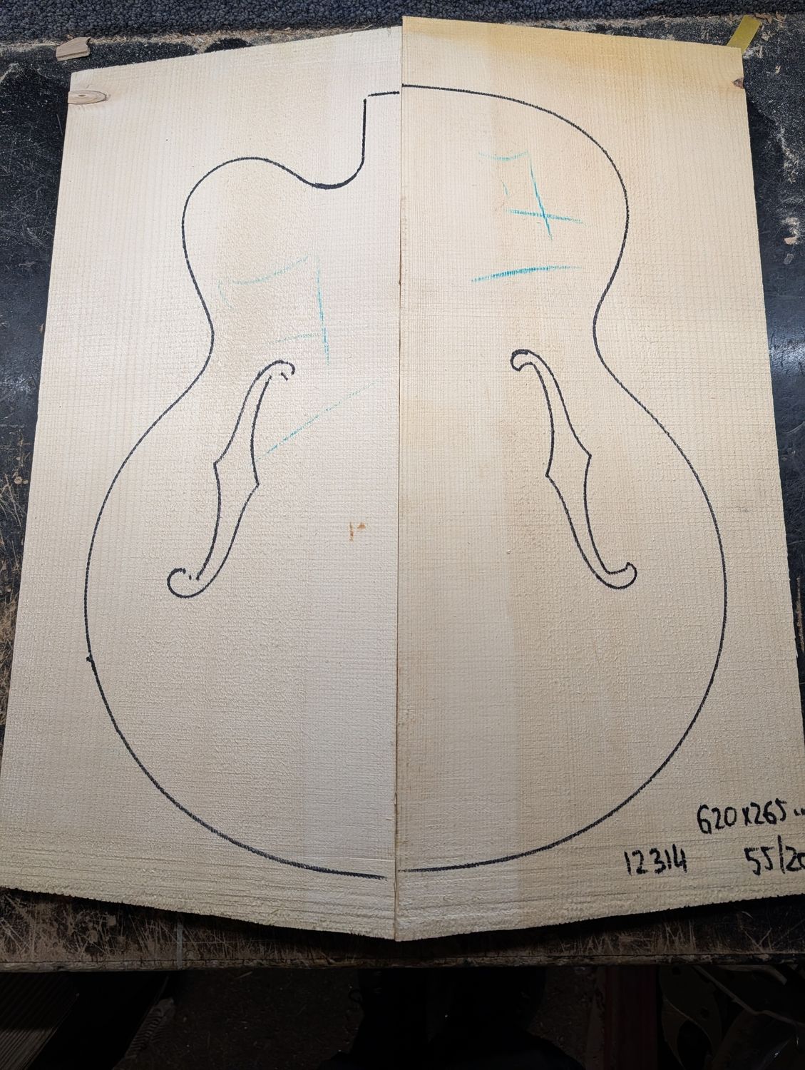 European Spruce Archtop Wedges Soundboard 12314