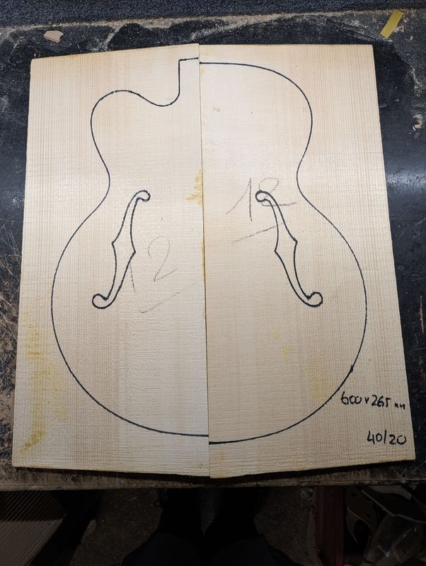 European Spruce Archtop Wedges Soundboard 12315