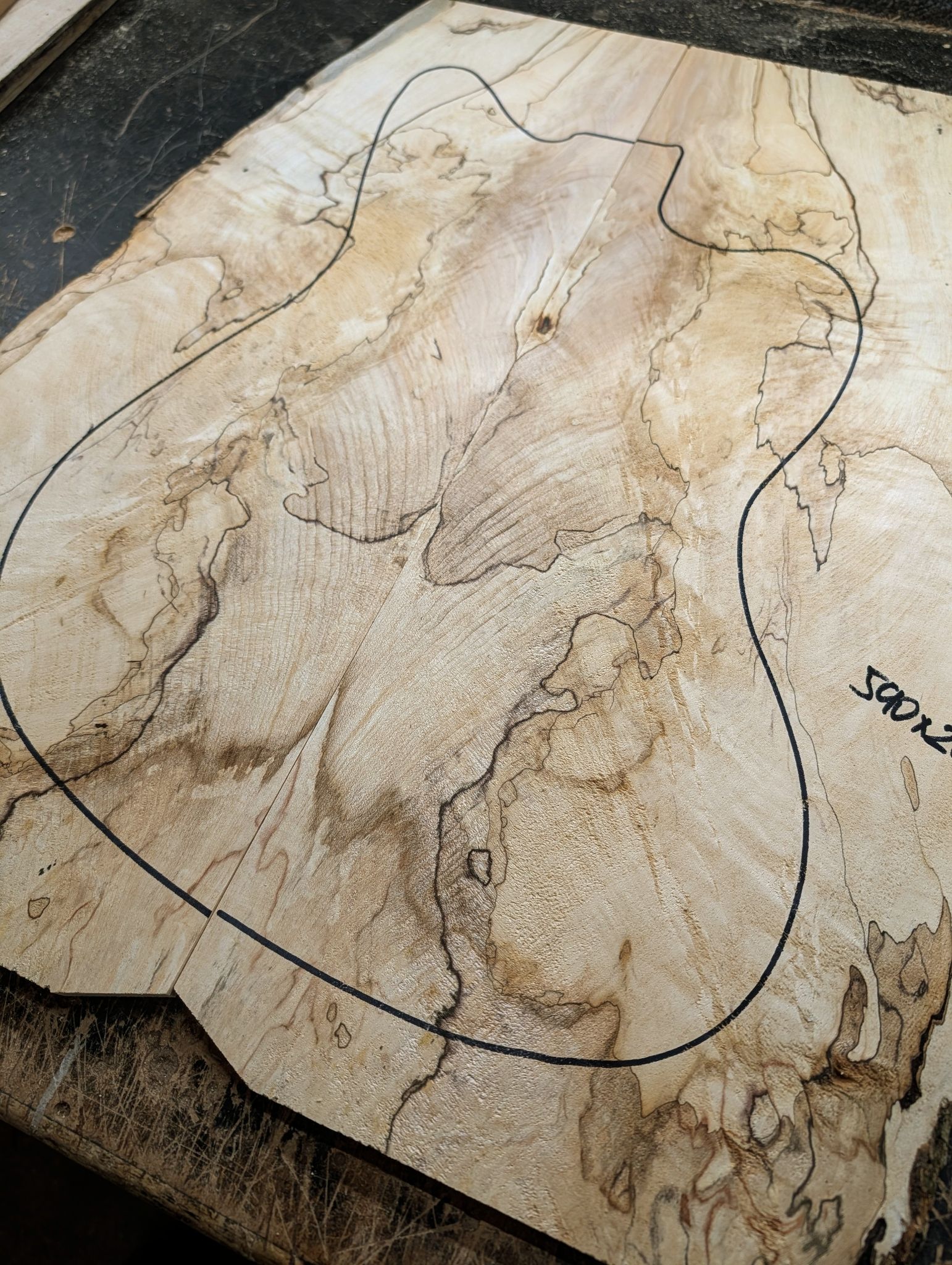 British Spalted Sycamore Large Drop Top 12350