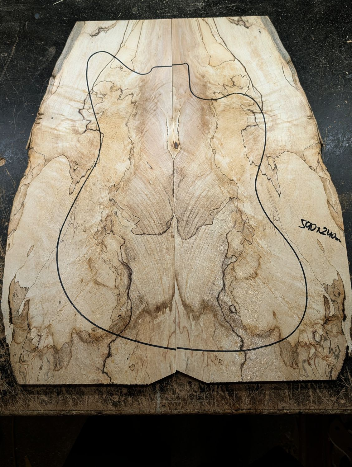 British Spalted Sycamore Large Drop Top 12350