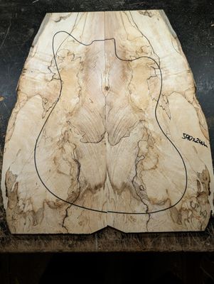 British Spalted Sycamore Large Drop Top 12350