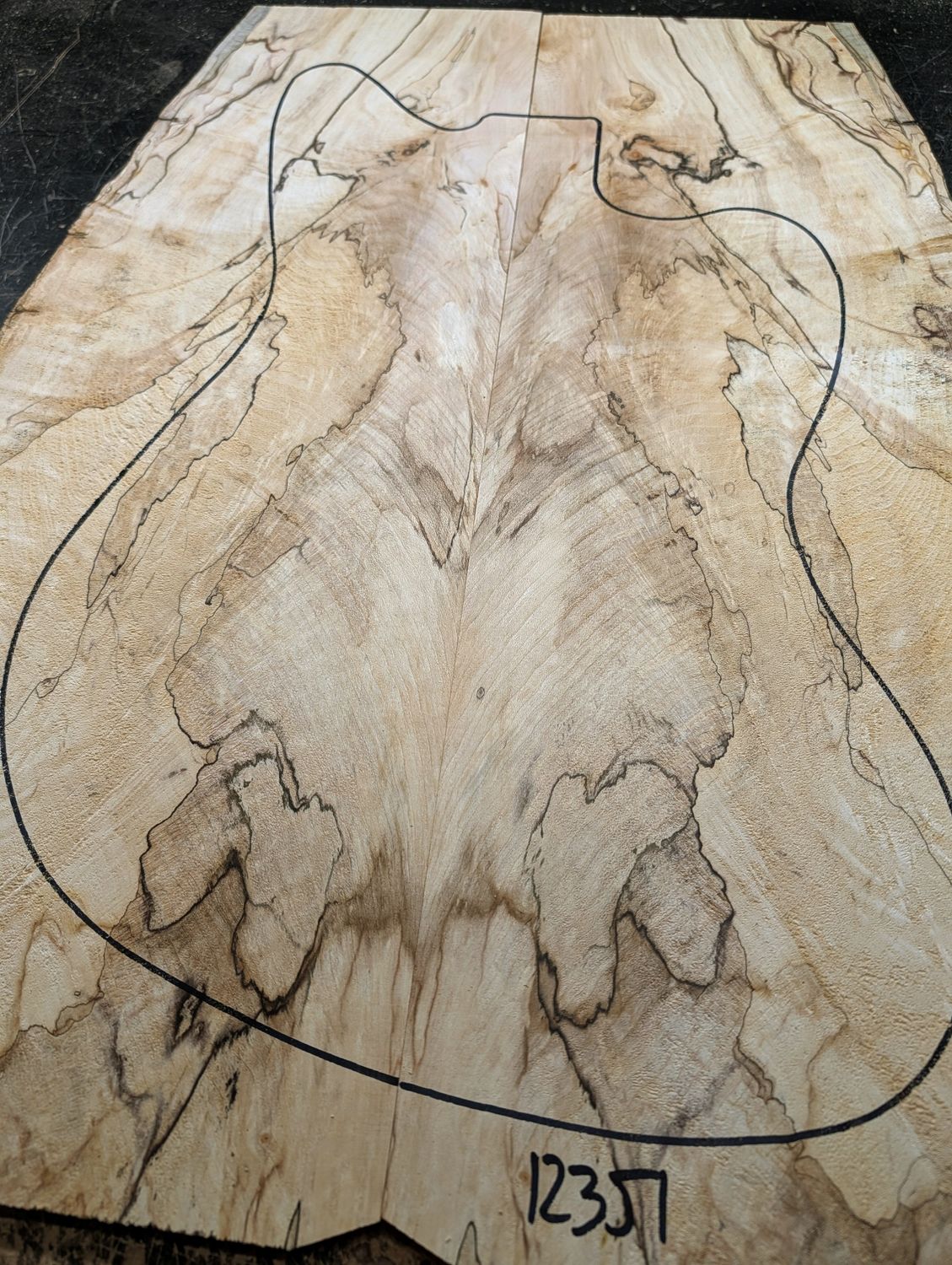 British Spalted Sycamore Large Drop Top 12351