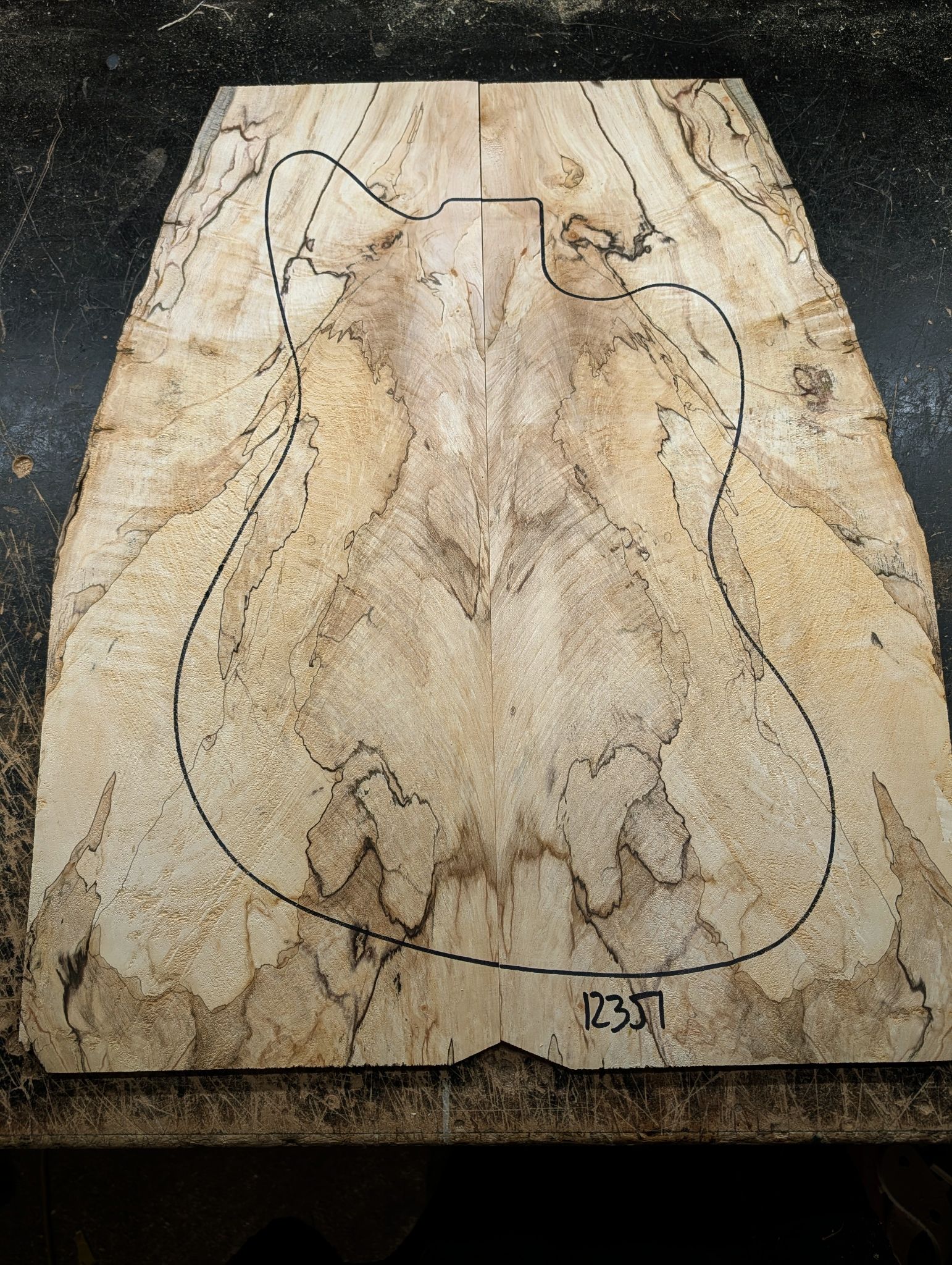 British Spalted Sycamore Large Drop Top 12351