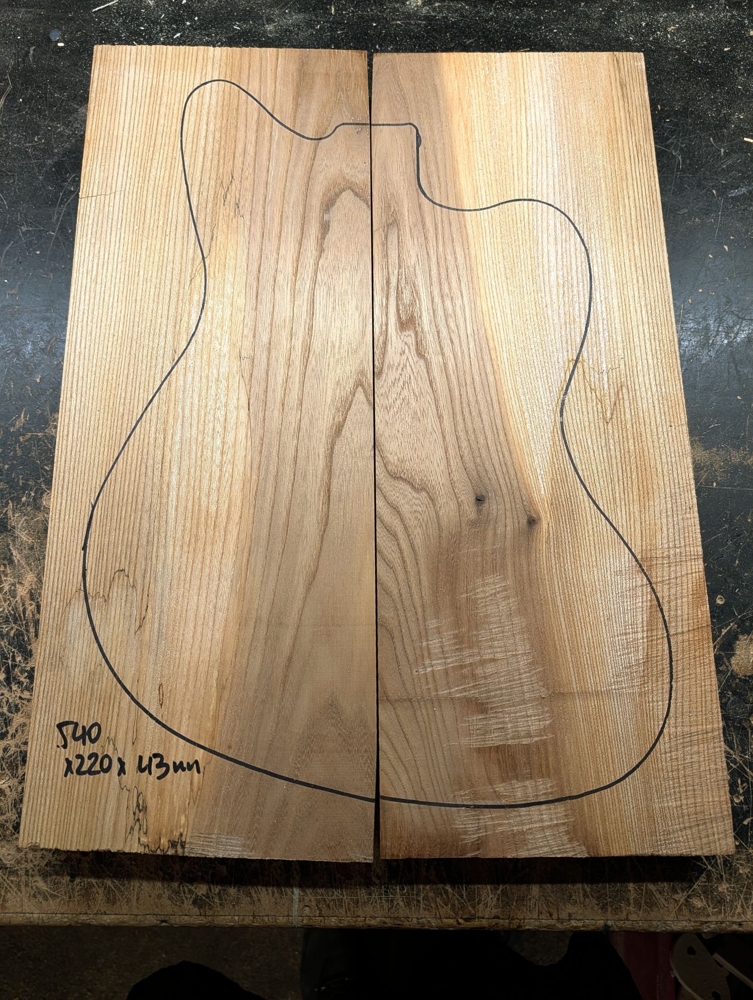 British Ash 2 Piece Body Blank