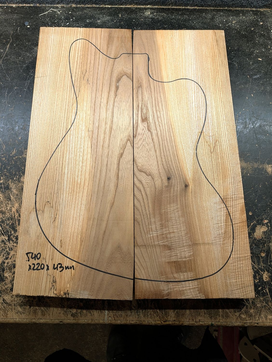 British Ash 2 Piece Body Blank