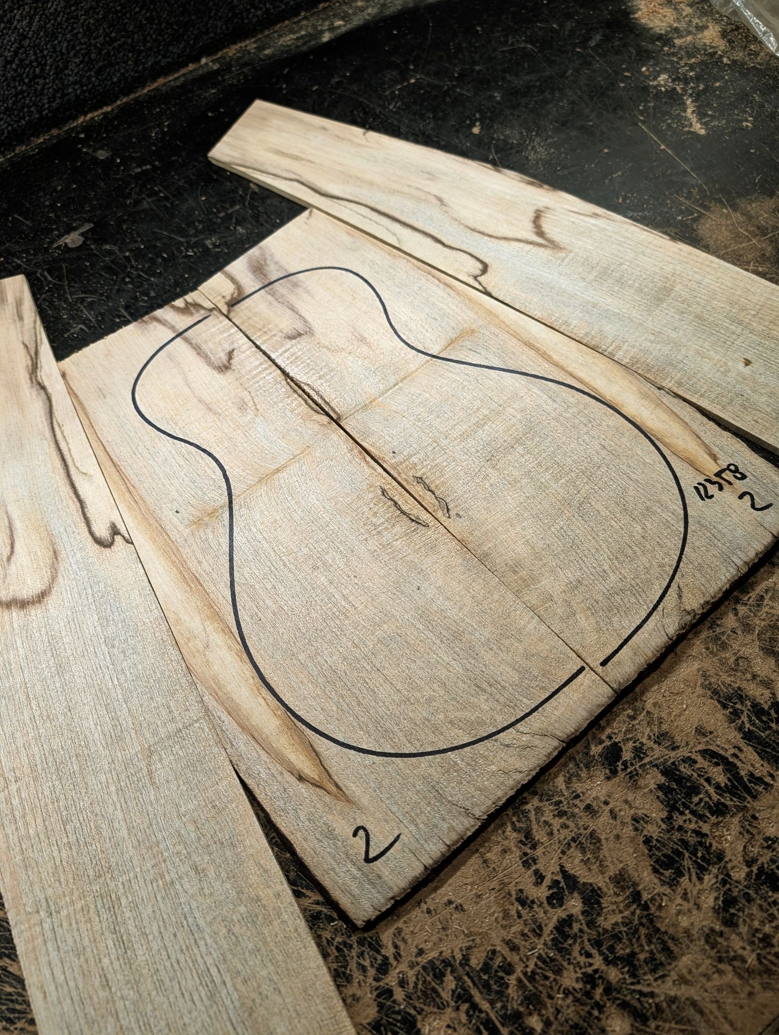 British Spalted Sycamore Back and Sides Tenor/Concert Ukulele 12358