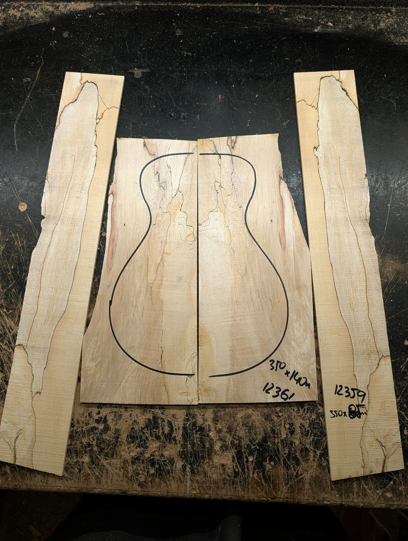 British Spalted Sycamore Back and Sides Concert Ukulele 12362