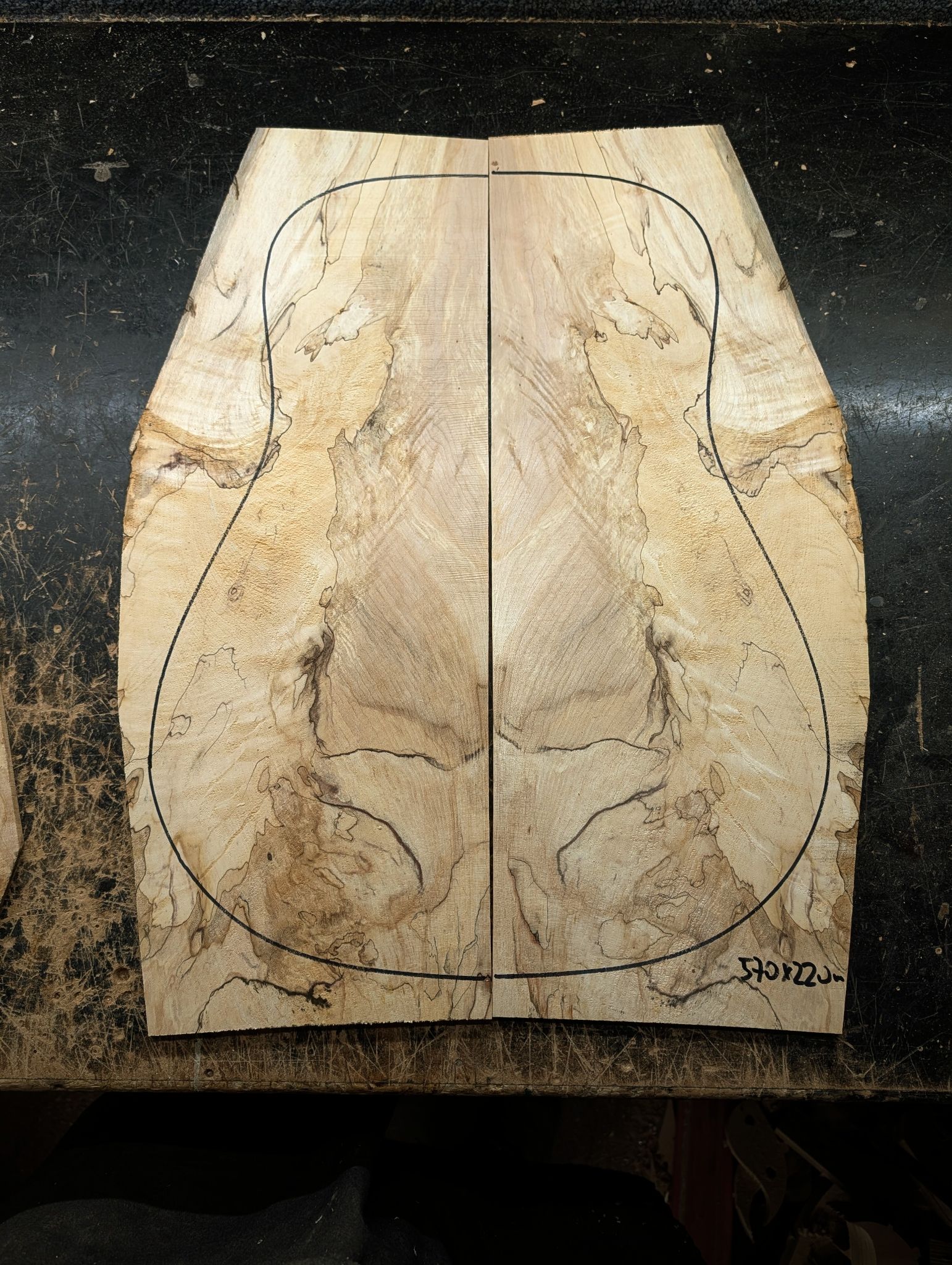 British Spalted Sycamore Back and Sides 12365