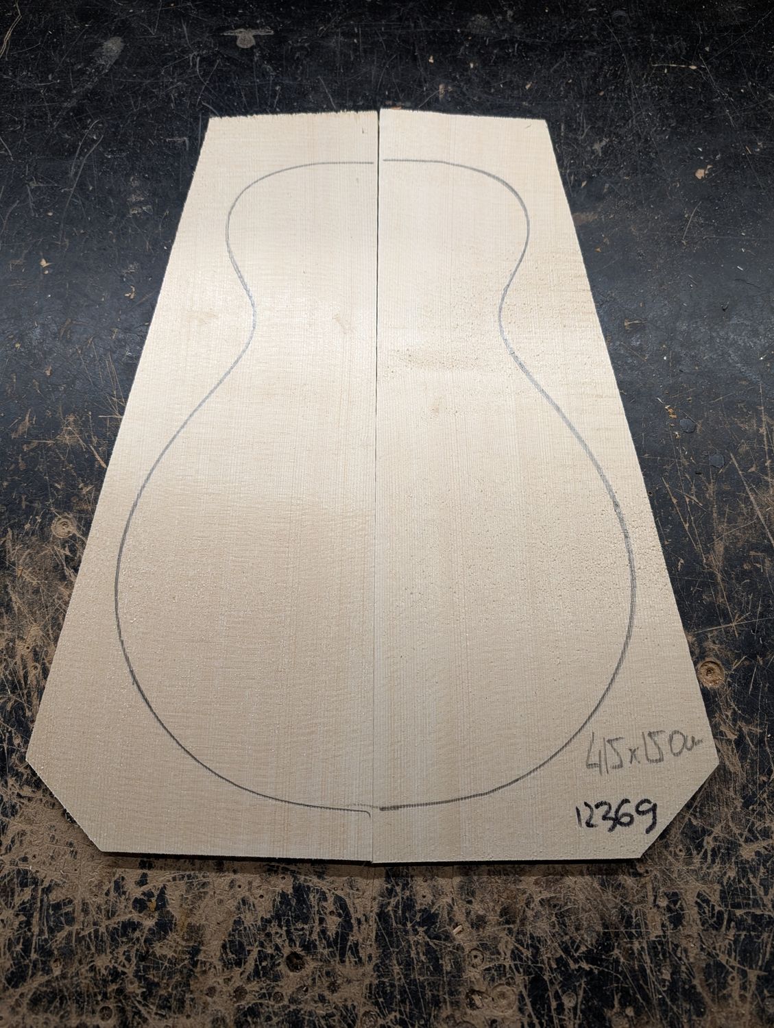 European Spruce AAA Baritone Ukulele Soundboard 12369