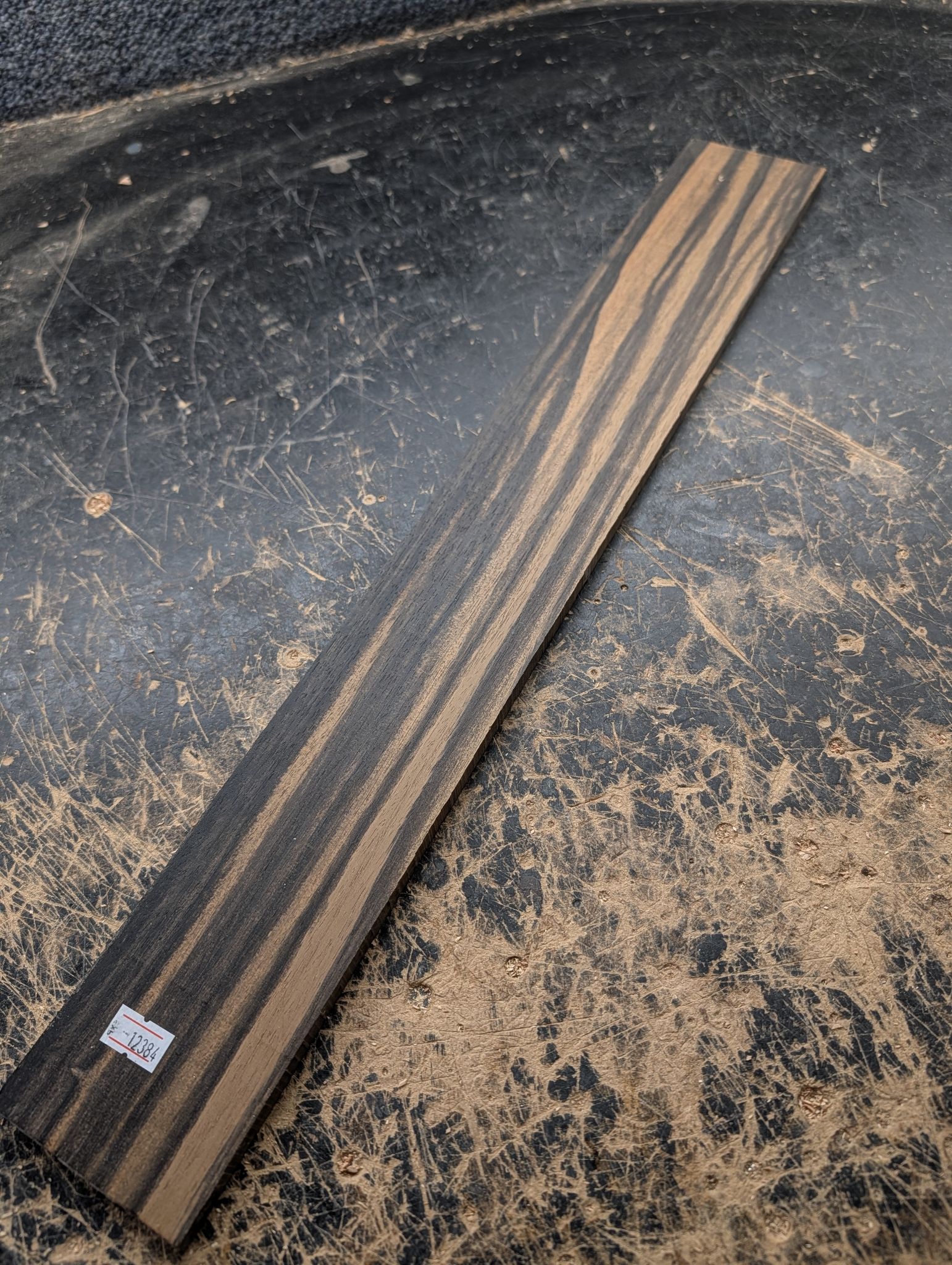 Stripped African Ebony Fingerboard Blank 12384