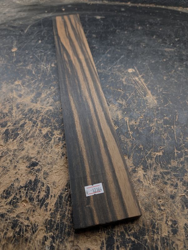 Stripped African Ebony Fingerboard Blank 12384