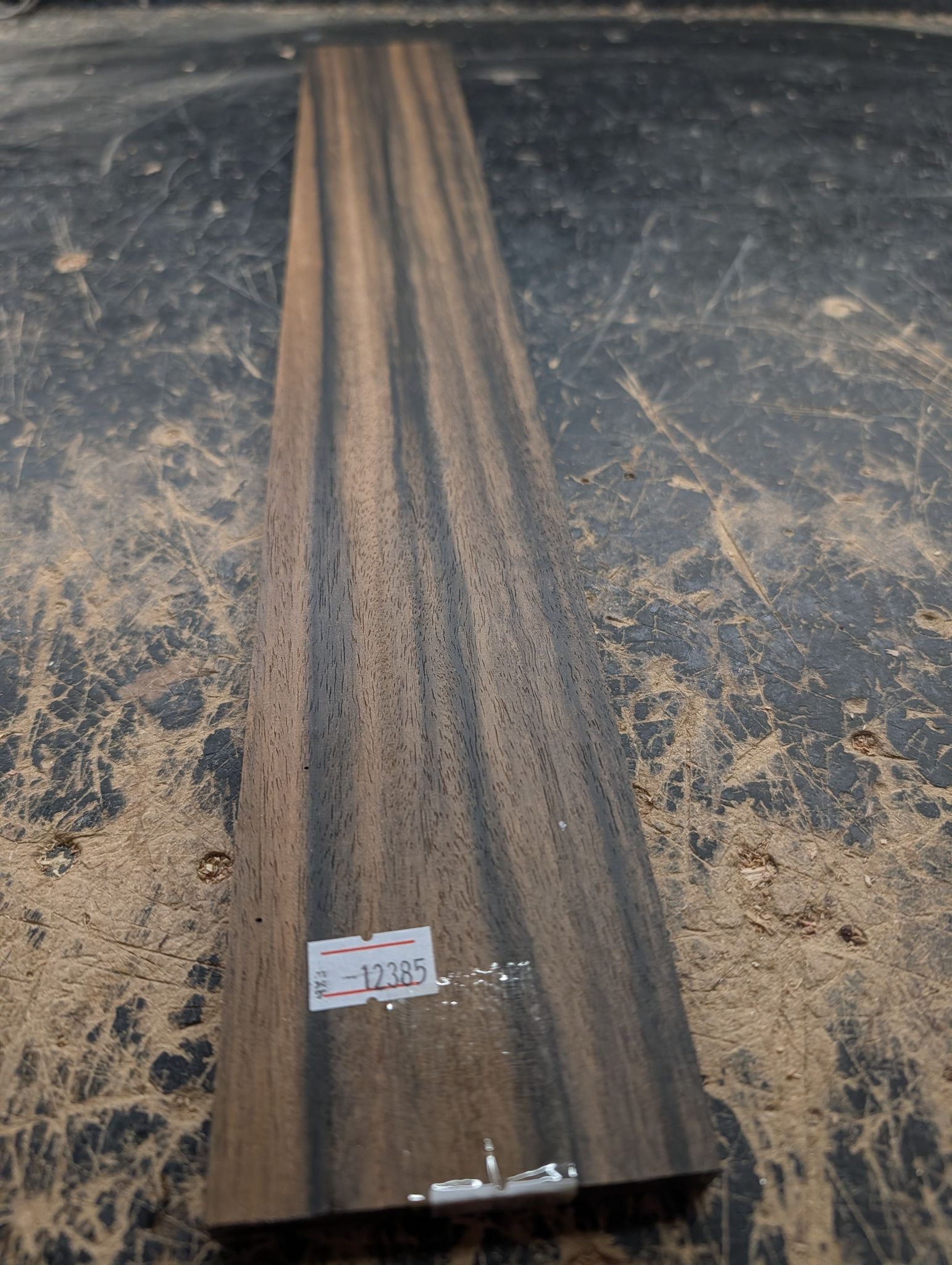 Stripped African Ebony Fingerboard Blank 12385