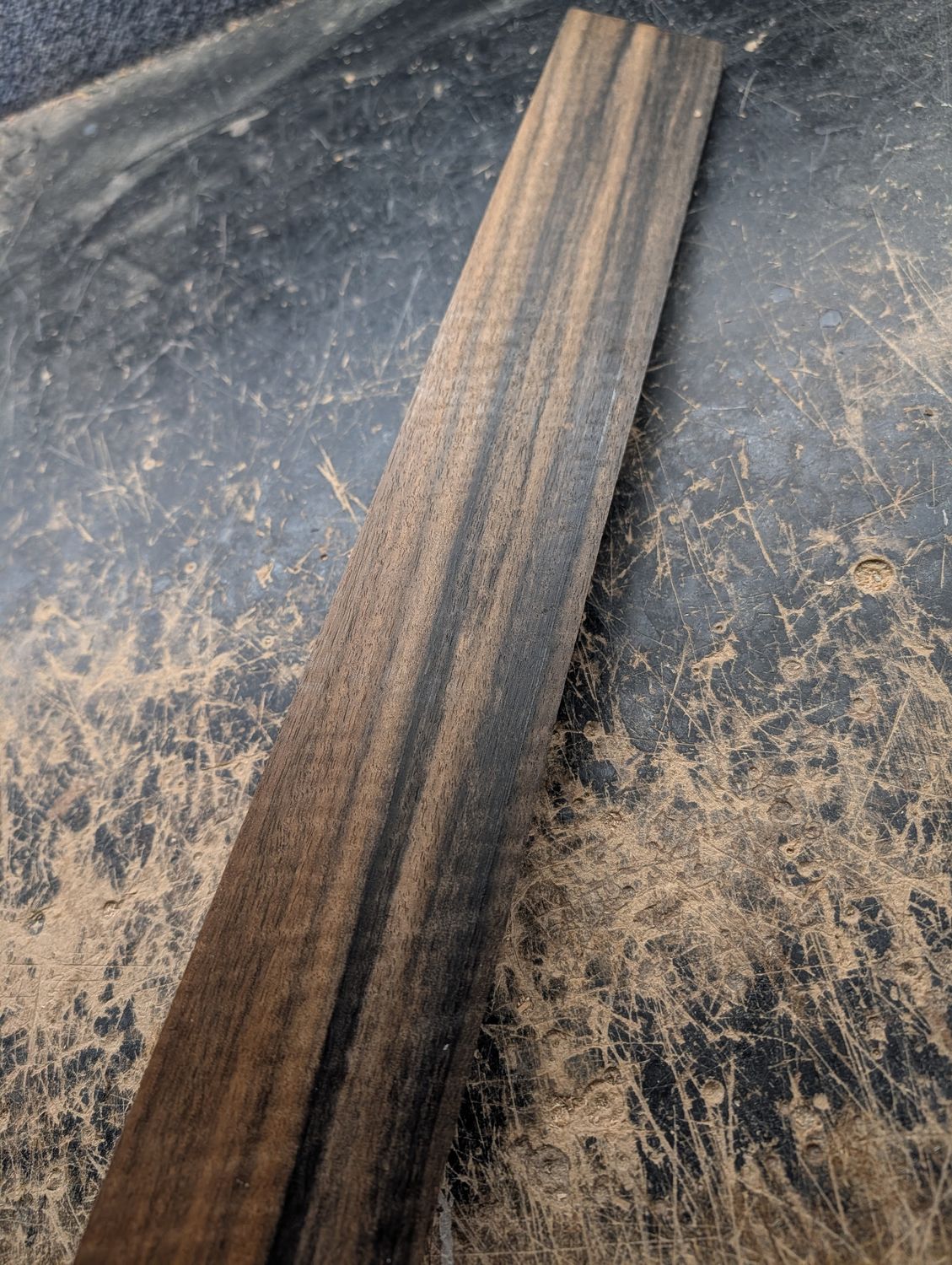 Curly Ebony Fingerboard Blank 12389