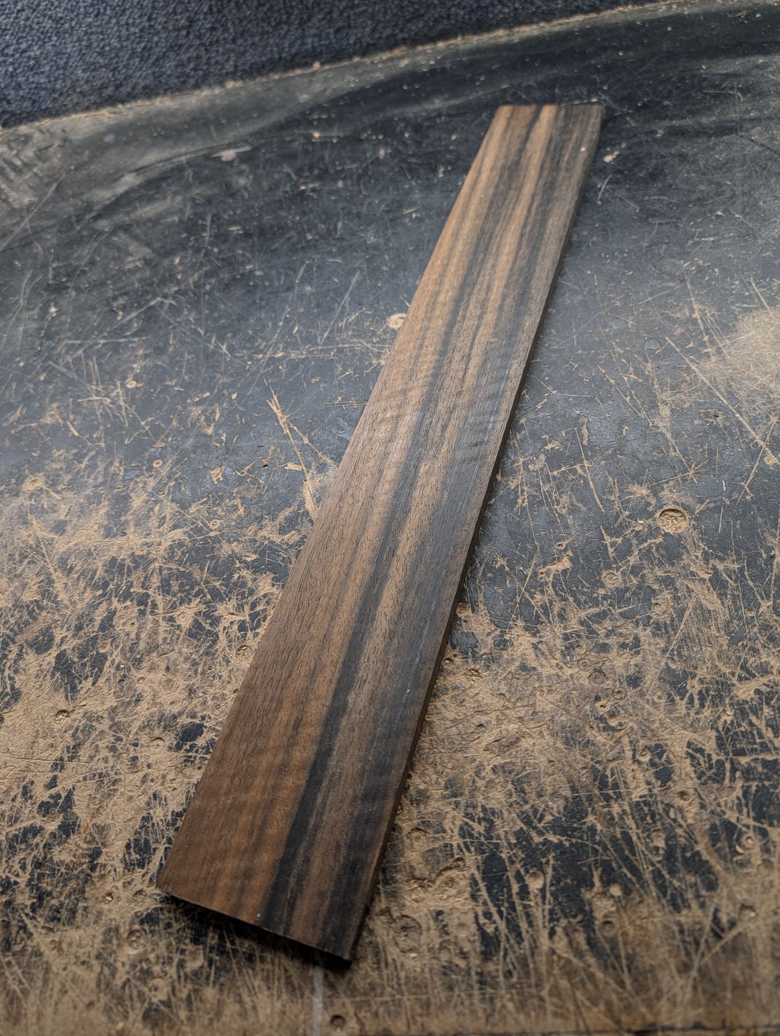 Curly Ebony Fingerboard Blank 12389