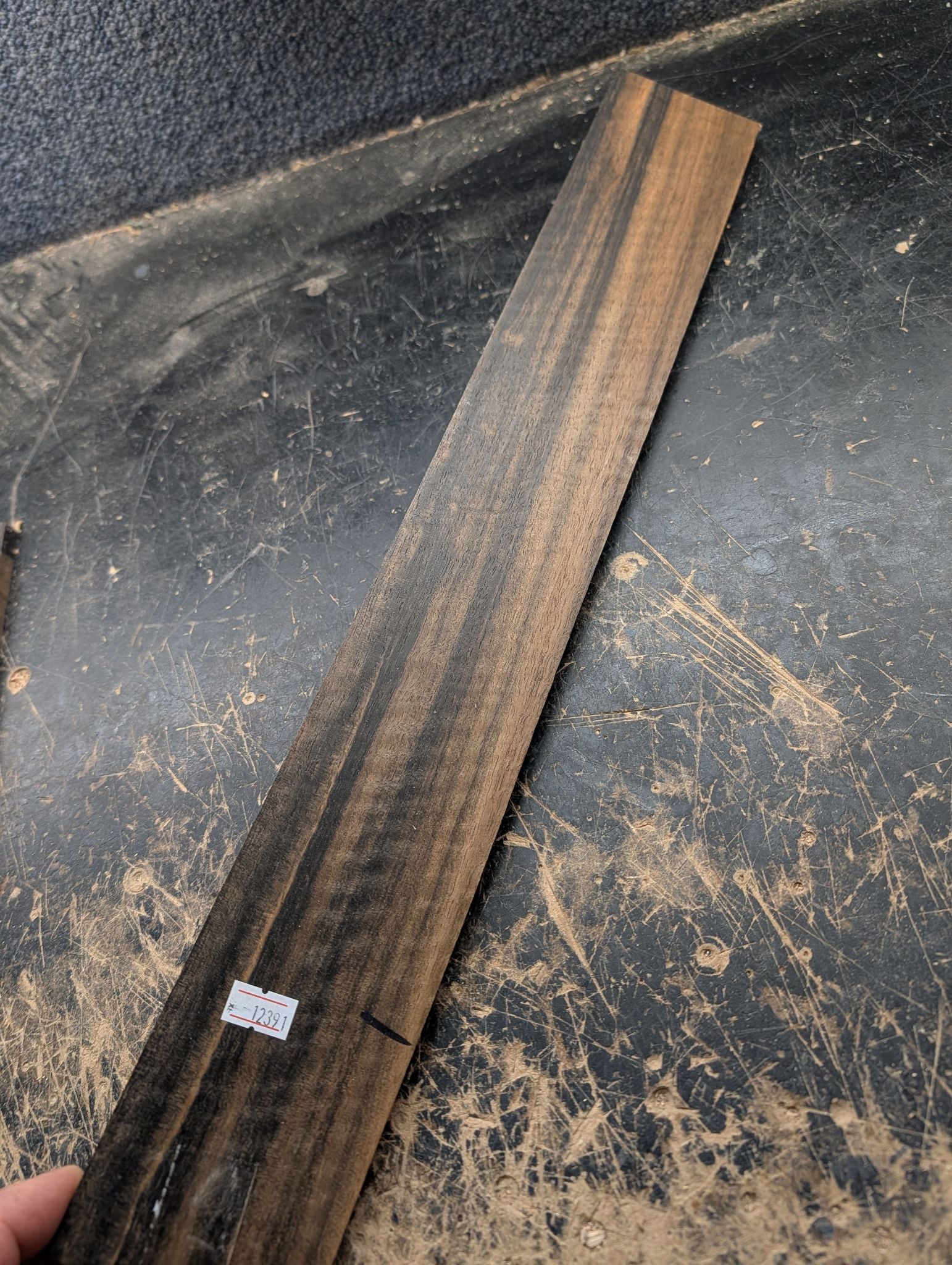 Curly Ebony Fingerboard Blank 12391