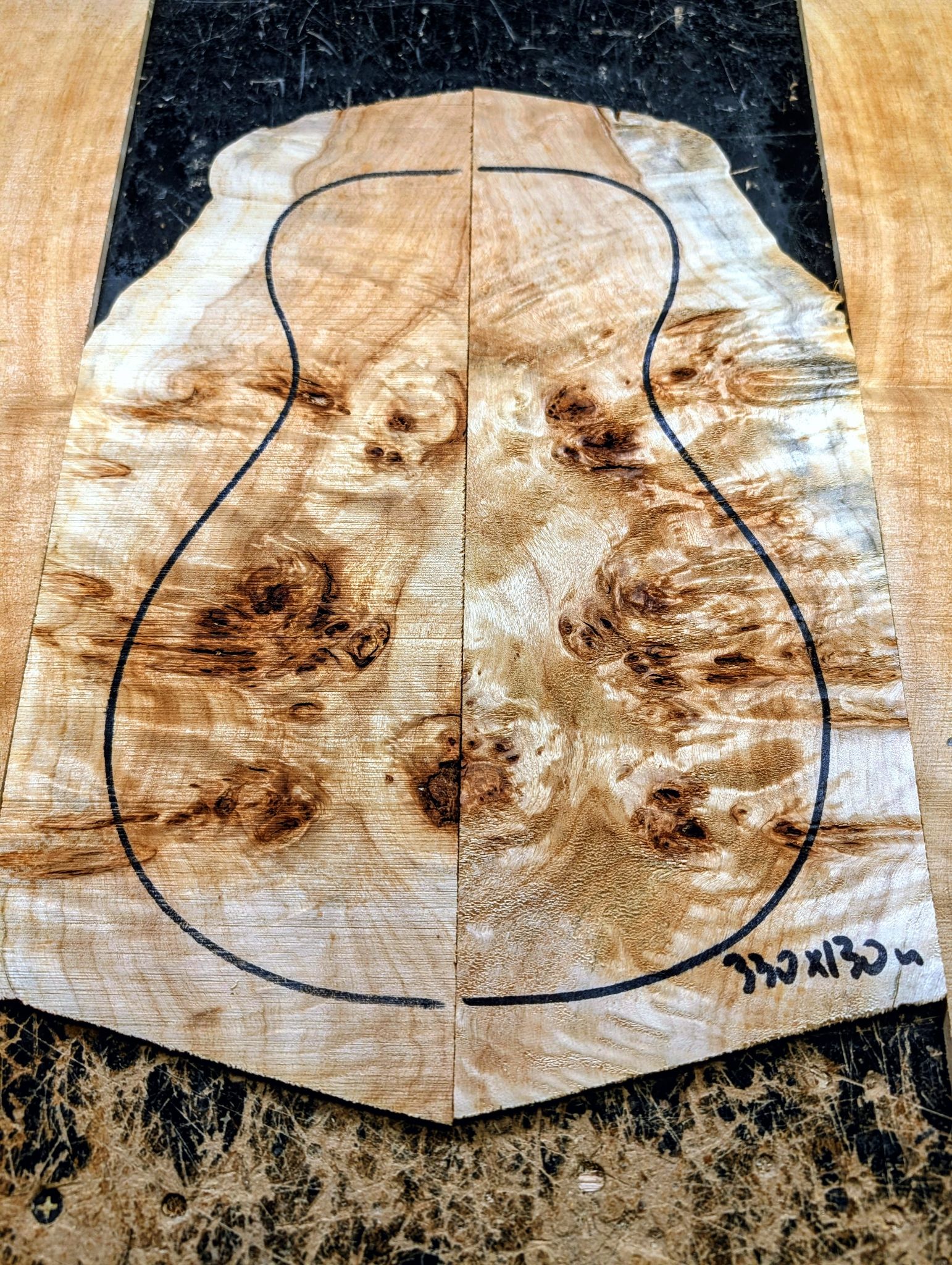 Mappa Burl Concert/Tenor Ukulele Back and Sides Set 12472